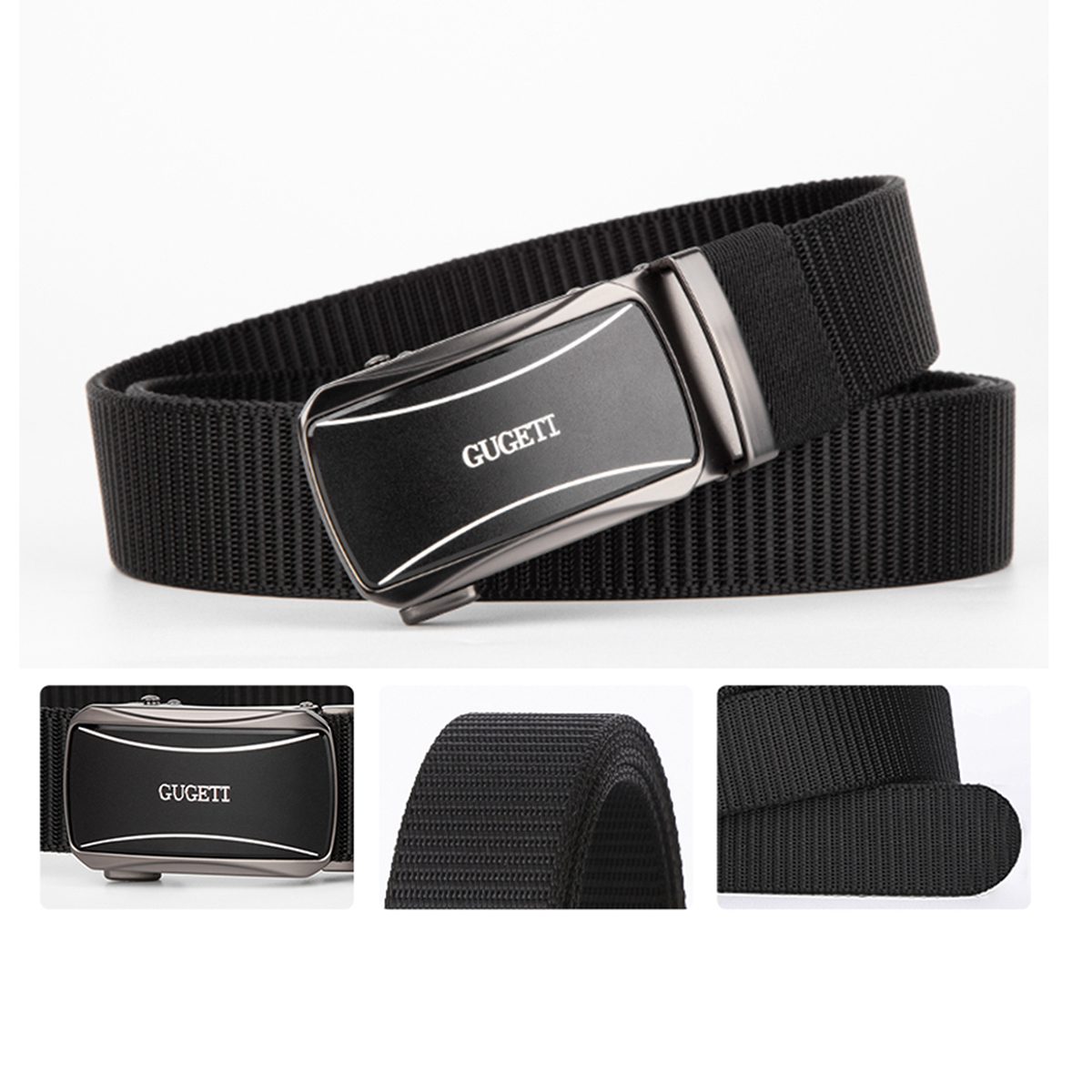 Men's Belt  Automatic buckle tank belt canvas  fabric belt 3.4cm