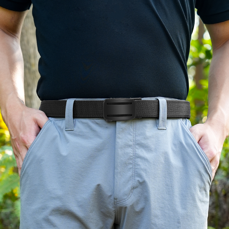 GUGETI Men's Tactical Fabric Belt with Automatic Buckle 3.5CM
