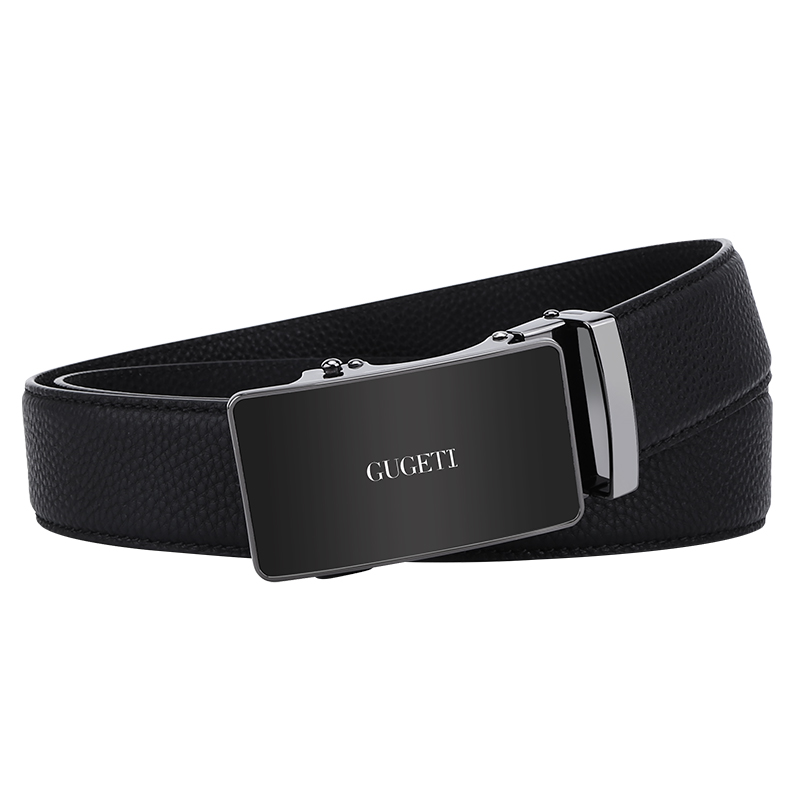 GUGETI Men's Genuine Leather Belt with Automatic Buckle 3.5CM