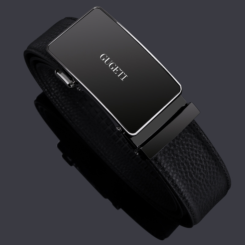 GUGETI Men's Genuine Leather Belt with Automatic Buckle 3.5CM
