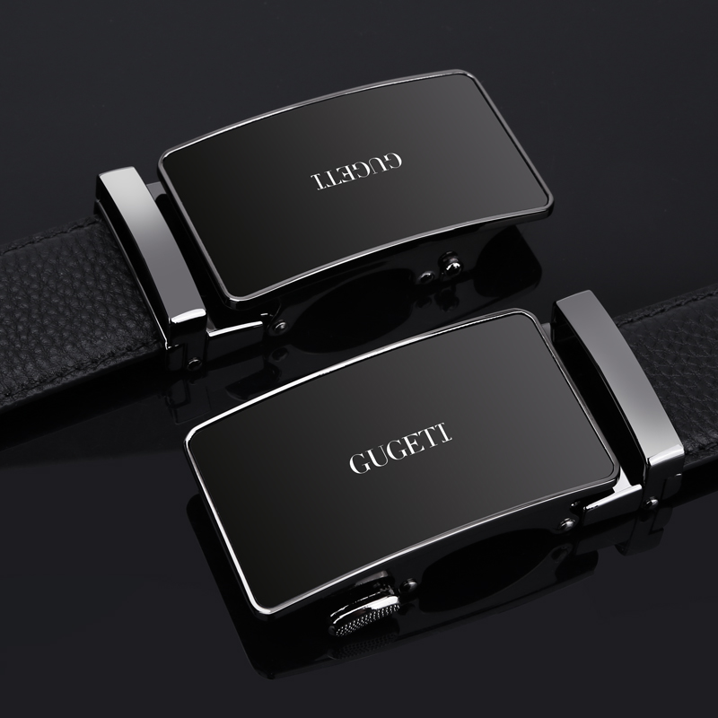 GUGETI Men's Genuine Leather Belt with Automatic Buckle 3.5CM