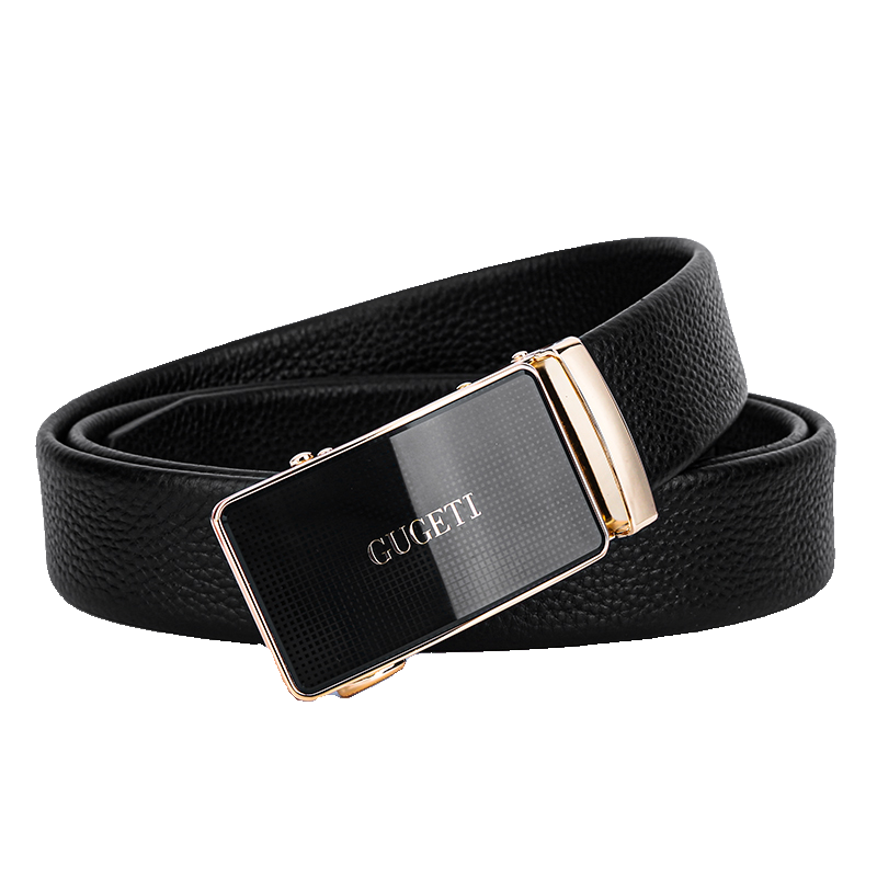 GUGETI Men's Genuine Leather Belt with Automatic Buckle 3.5CM