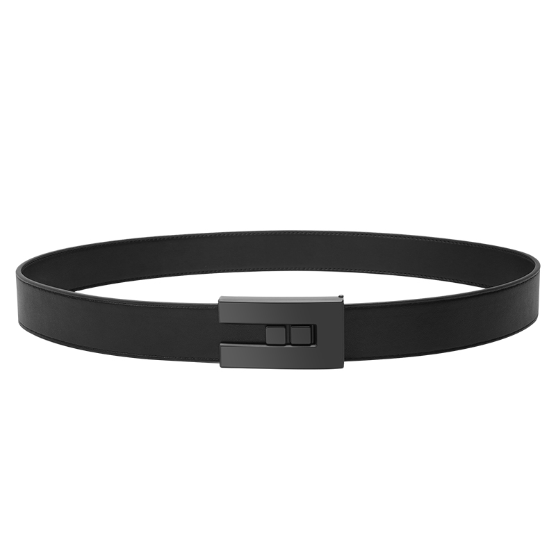 GUGETI Men's Leather Belt with Slider Buckle 3.5CM