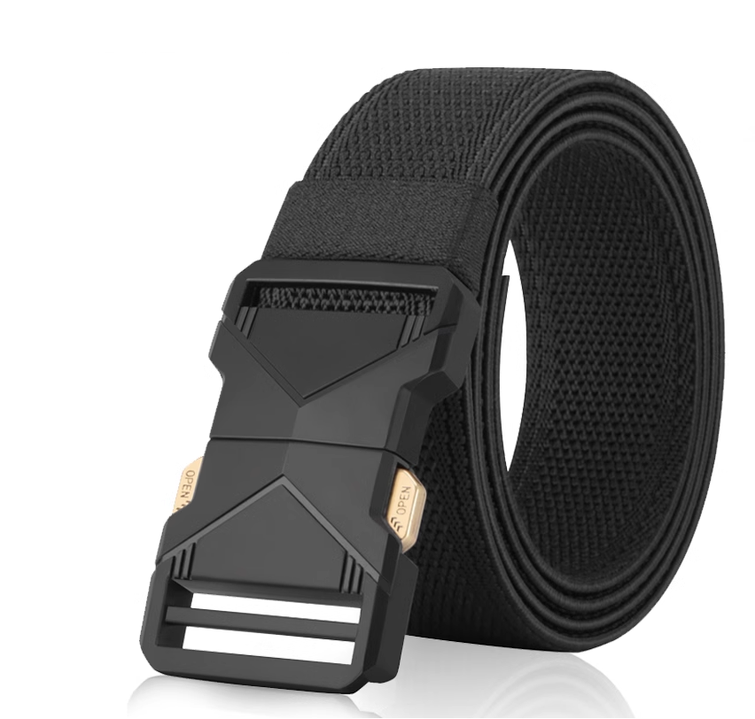 GUGETI Men's Elastic Stretch Belt with Quick Release Buckle 3.8CM