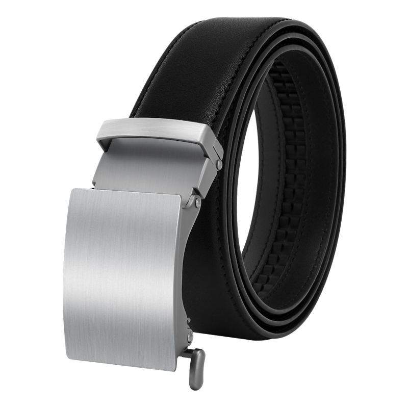 GUGETI Men's Genuine Leather Belt with Automatic Buckle 3.5CM