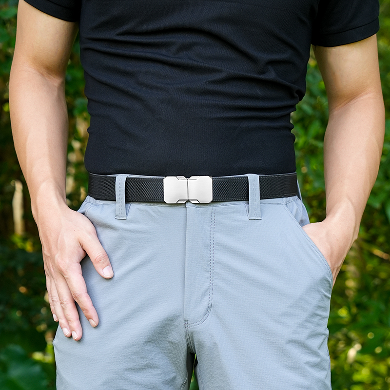 GUGETI Men's Elastic Stretch Belt with Quick Release Buckle 3.5CM
