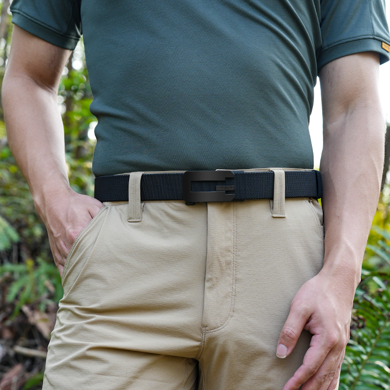 FADLANPAL Men's Elastic Stretch Belt with G Shaped Automatic Buckle 3.5CM