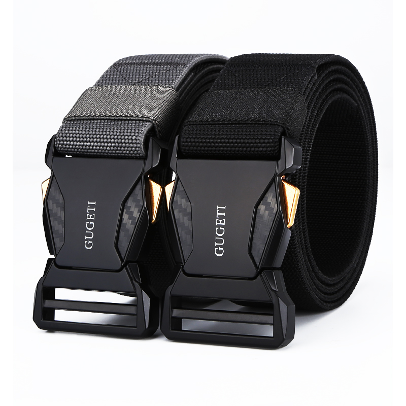 GUGETI Men's Tactical Elastic Belt with Quick Release Buckle Width 3.8cm