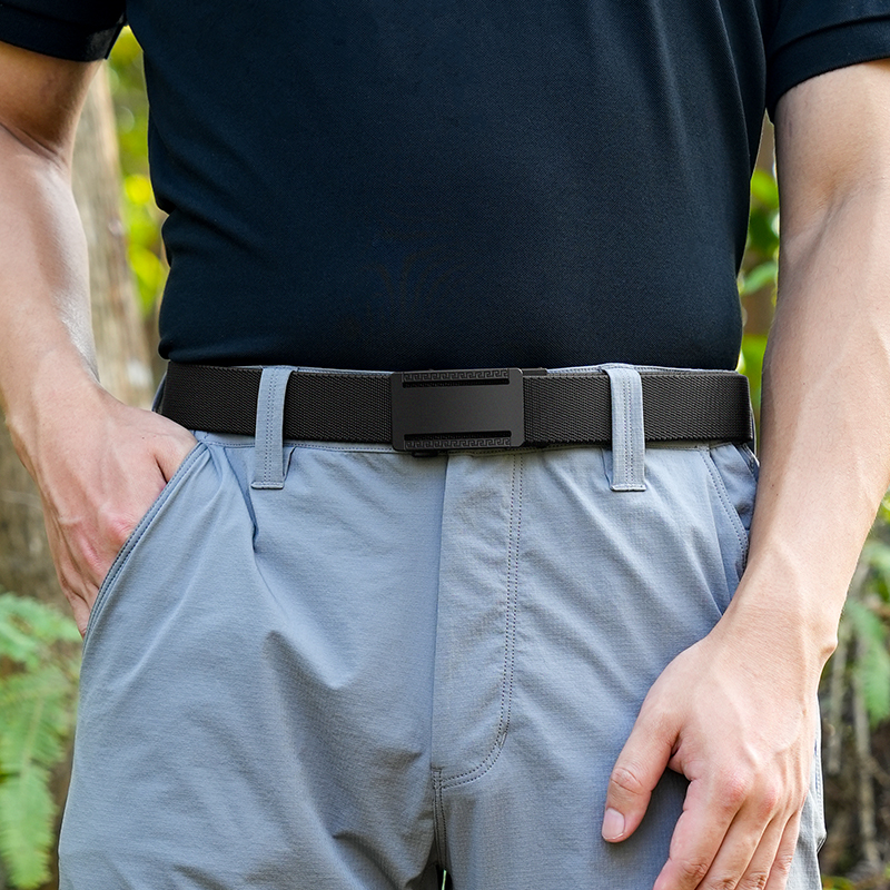 GUGETI Men's Elastic Stretch Belt with Automatic Buckle 3.5CM