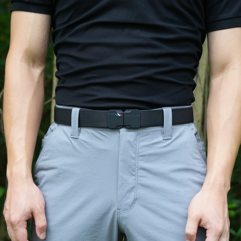 GUGETI Unisex Elastic Stretch Belt with Quick Release Buckle 3.5CM