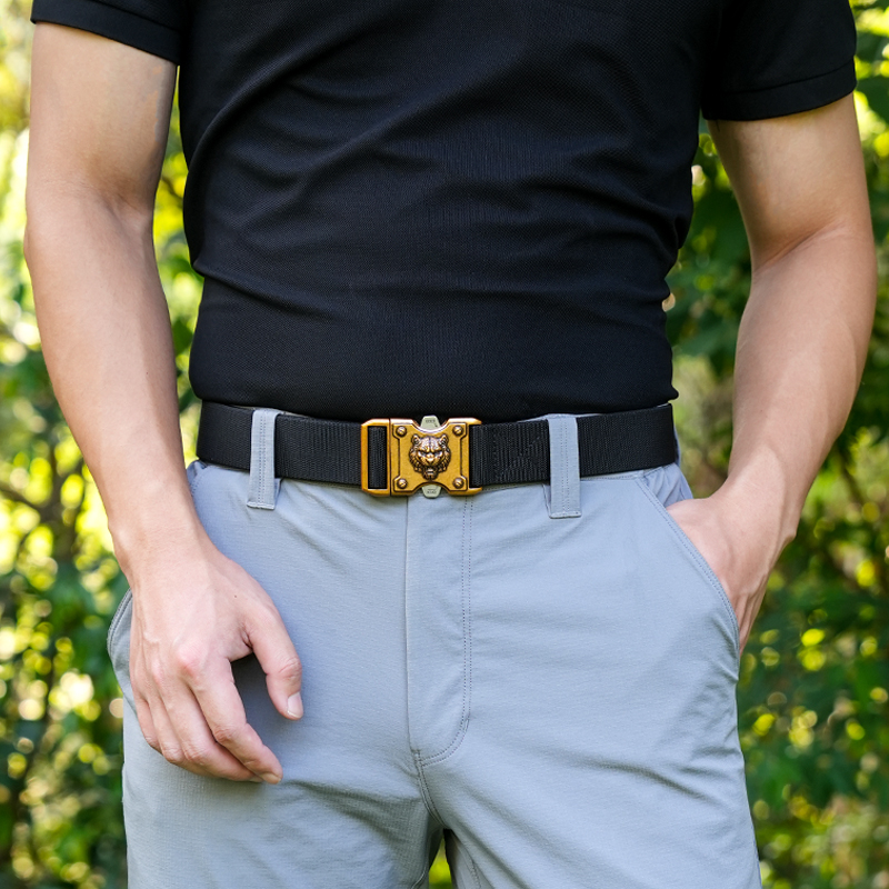 GUGETI Men's Tactical Elastic Belt with Tiger Quick Release Buckle Width 3.8cm 1.5in