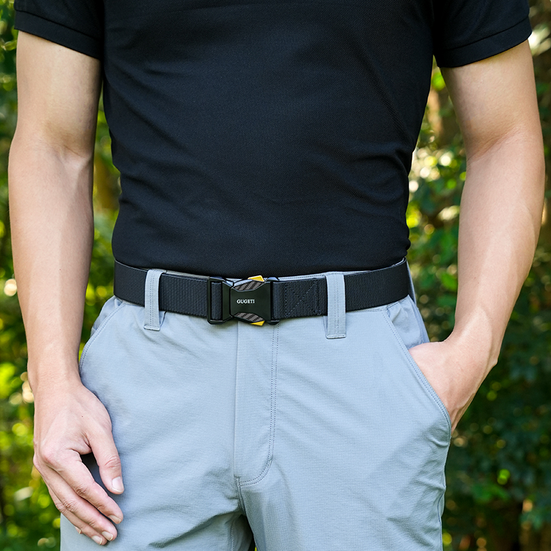 GUGETI Men's Tactical Elastic Belt with Quick Release Buckle Width 3.8cm
