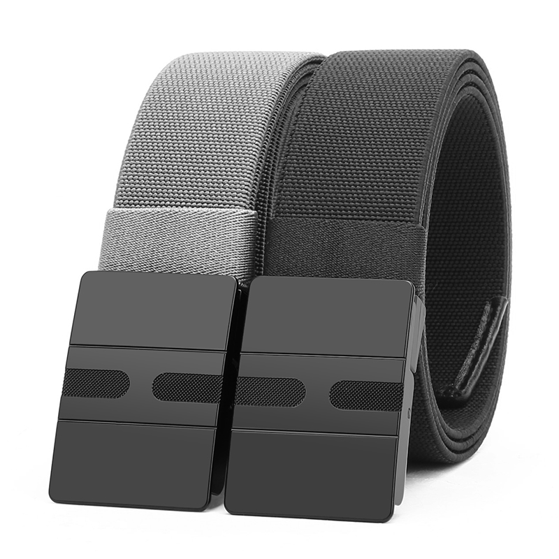 GUGETI Men's Elastic Stretch Belt with Flip-Top Plate Buckle 3.8CM 1.5in