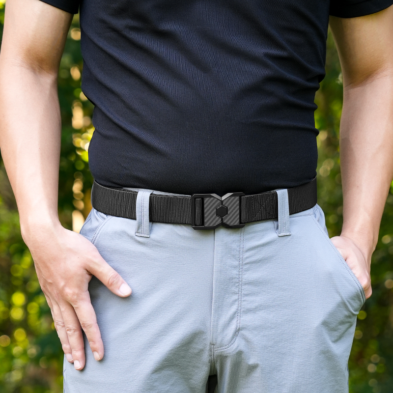 GUGETI Men's Tactical Elastic Belt with Quick Release Buckle Width 3.8cm 1.5in