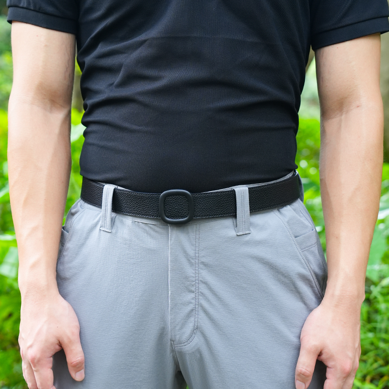 GUGETI Men's Leather Belt with Magnetic Buckle 3.5CM