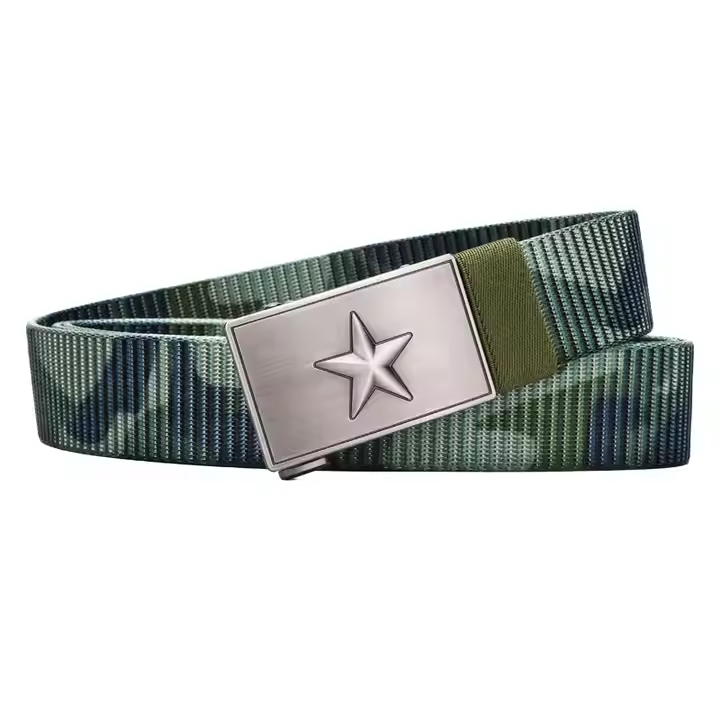GUGETI Men's Tactical Belt with Star Automatic Buckle 3.5CM