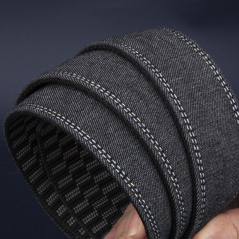 GUGETI Men's Denim Fabric Belt with Automatic Buckle 3.5cm