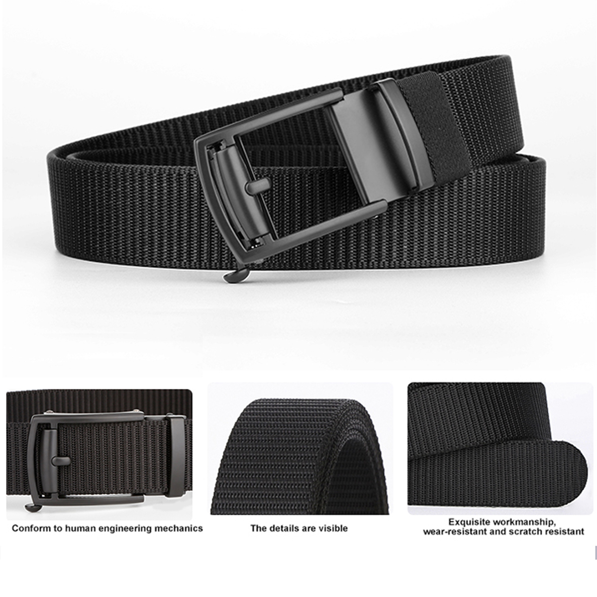 Men's Belt Pin buckle  Automatic buckle denim belt canvas  fabric belt 3.5cm