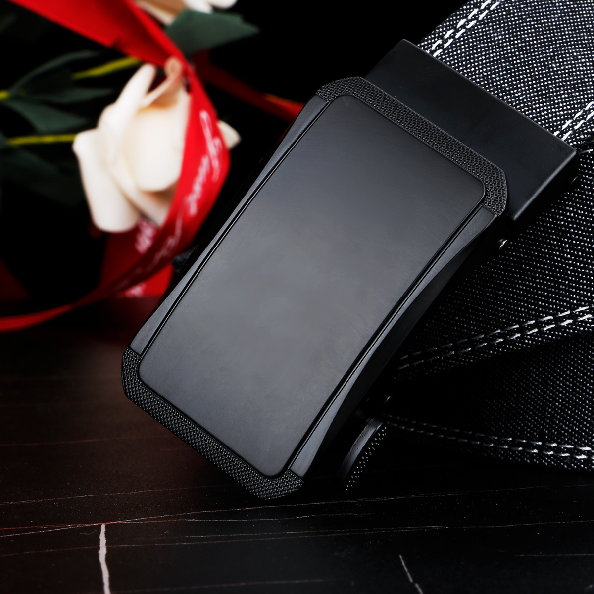 Men's Belt Automatic buckle denim belt canvas  fabric belt 3.4cm