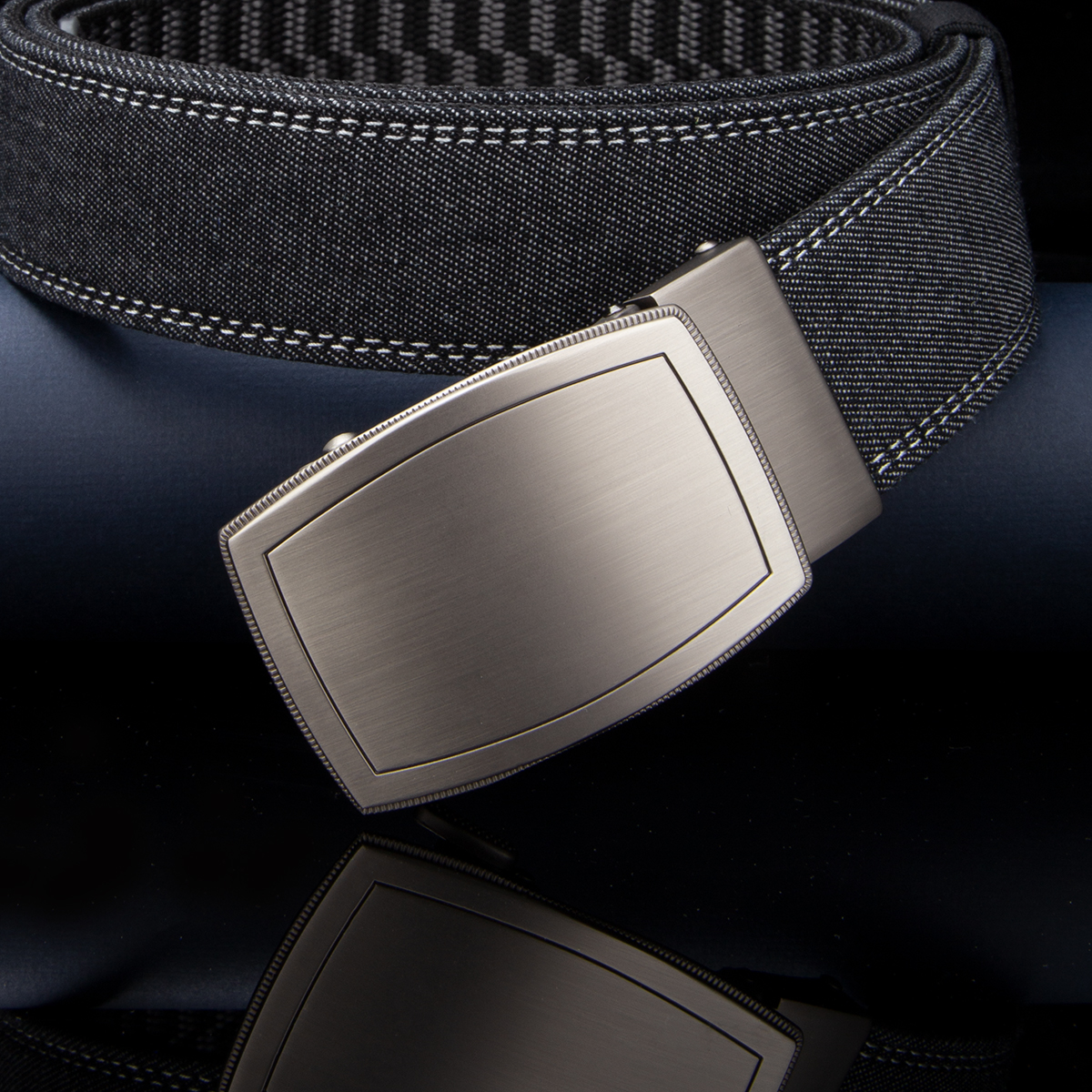 Men's Belt Automatic buckle denim belt canvas  fabric belt 3.4cm