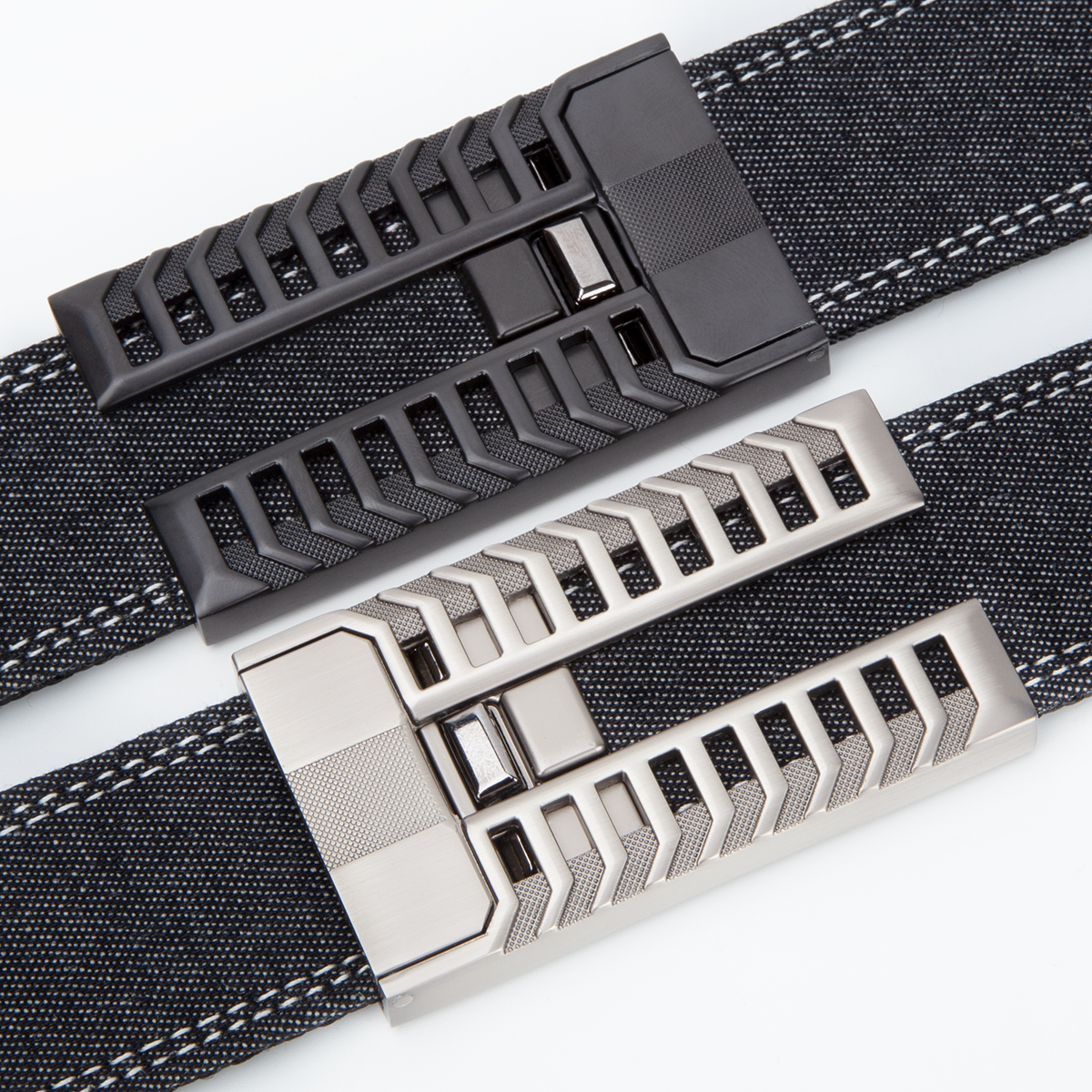 Men's Belt New Patent Automatic buckle denim belt canvas  fabric belt 3.4cm