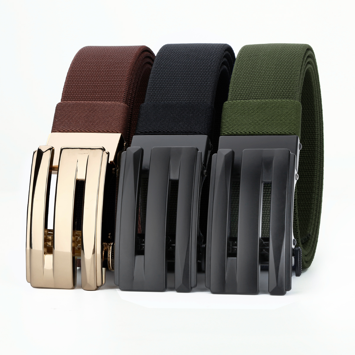 Men's Belt S Automatic buckle Tactical Elastic Belt canvas  fabric belt 3.5cm