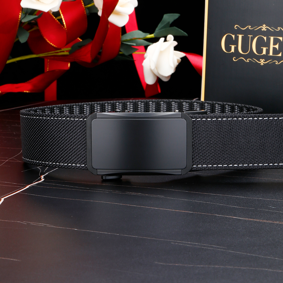 Men's Belt Automatic buckle nylon belt canvas  fabric belt 3.4cm