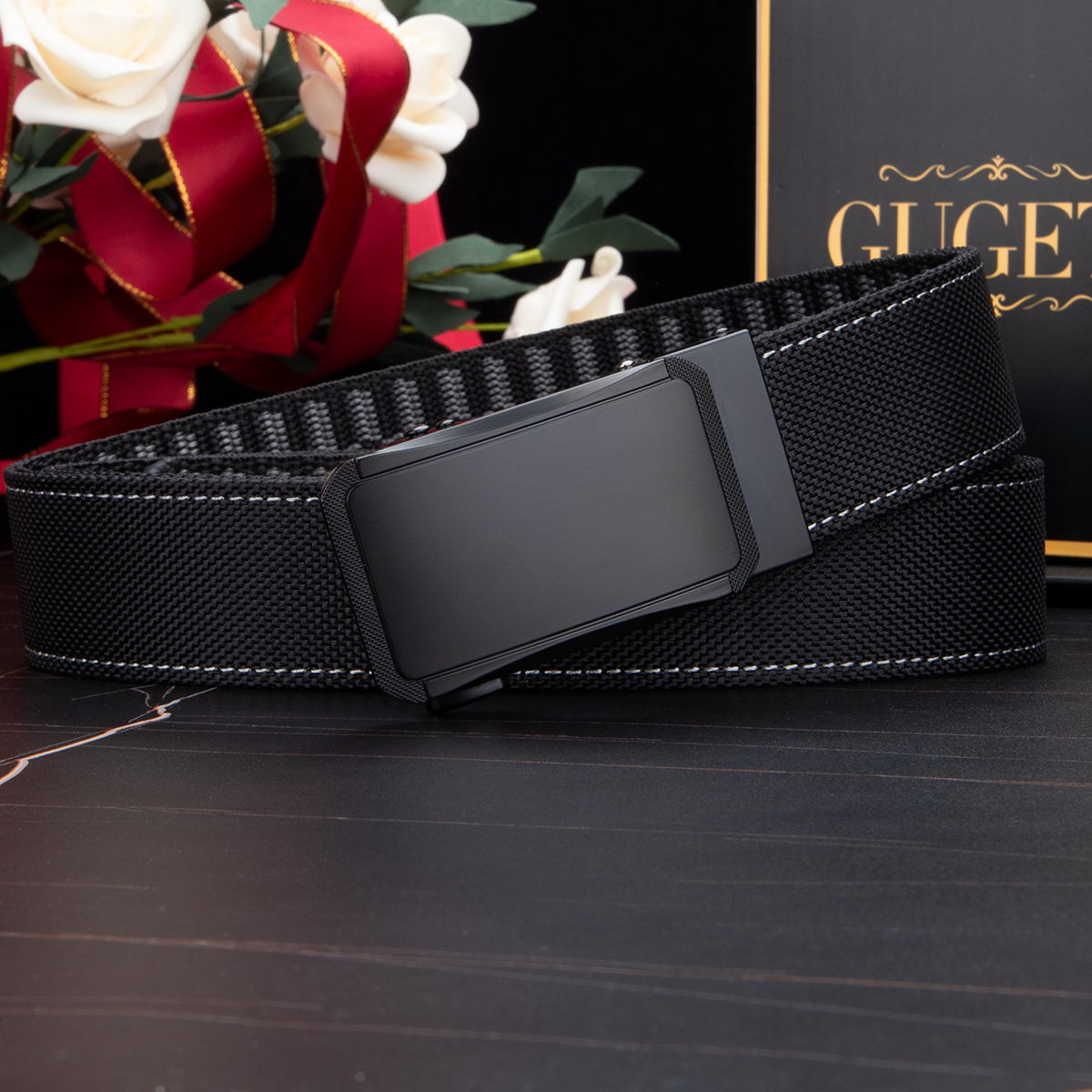 Men's Belt Automatic buckle nylon belt canvas  fabric belt 3.4cm
