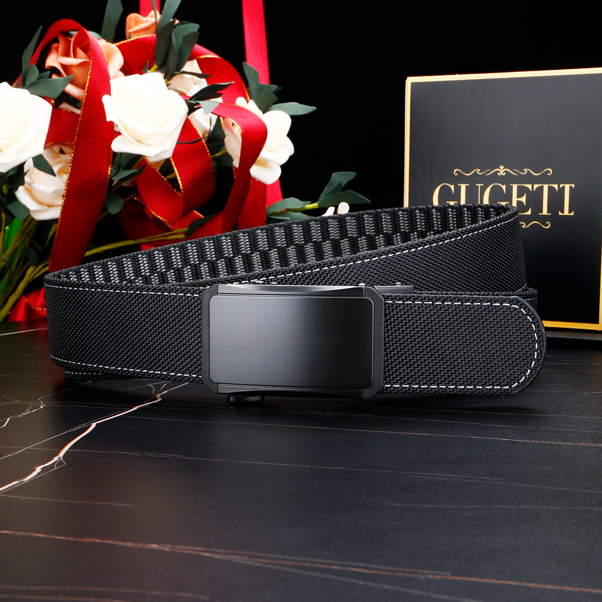 Men's Belt Automatic buckle nylon belt canvas  fabric belt 3.4cm