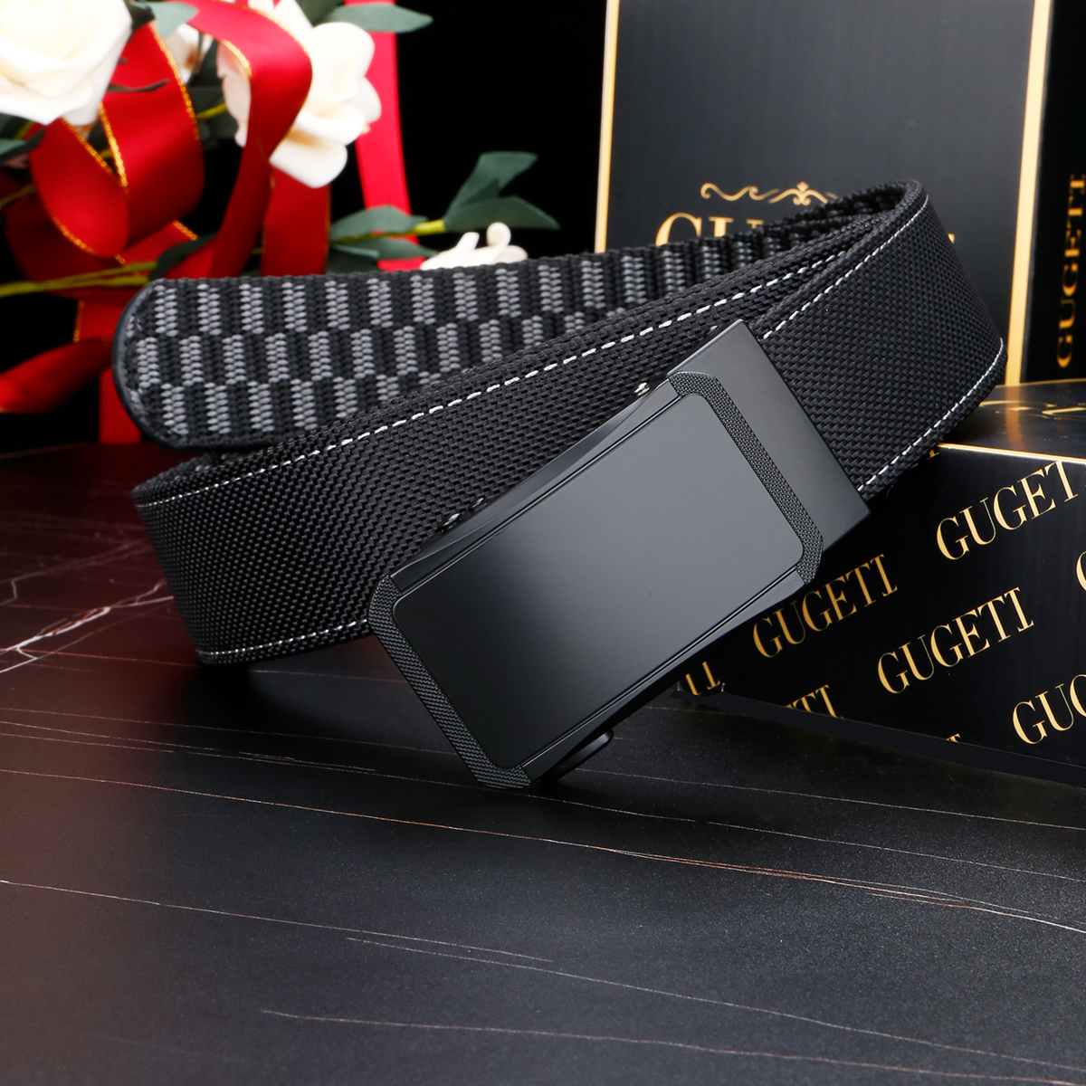 Men's Belt Automatic buckle nylon belt canvas  fabric belt 3.4cm