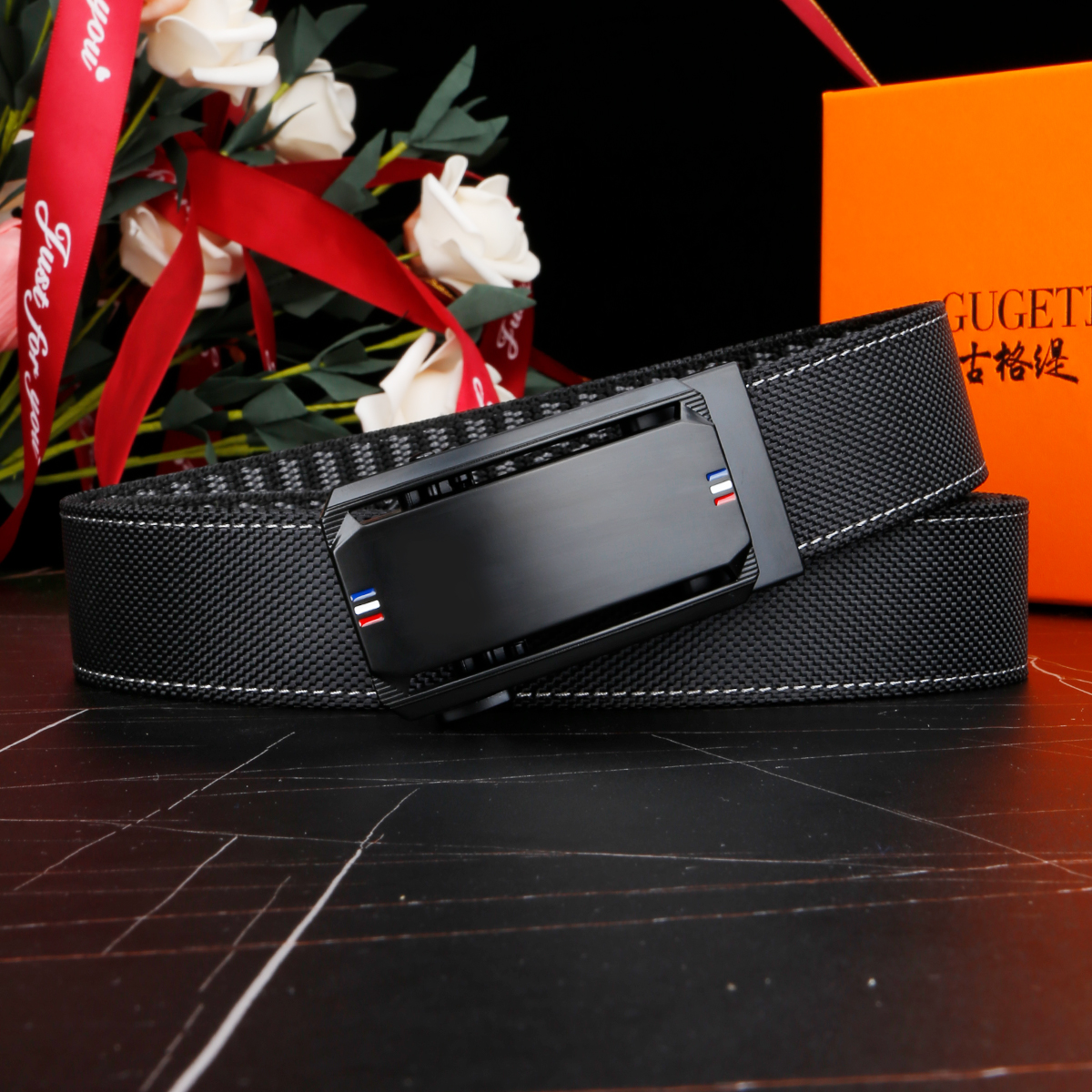 Men's Belt Automatic buckle nylon belt canvas  fabric belt 3.4cm