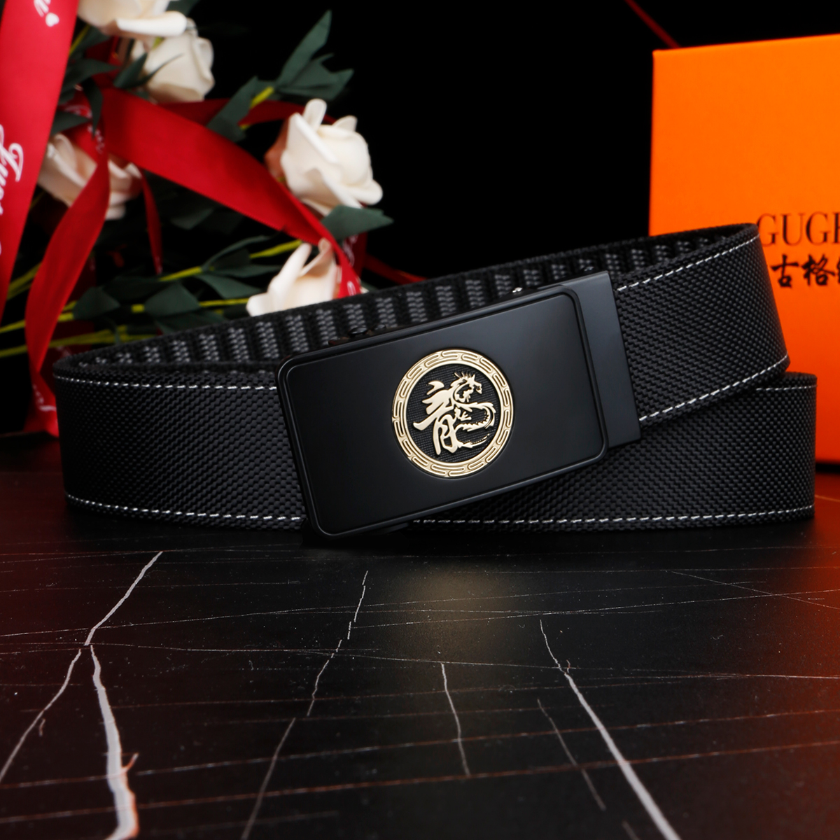 Men's Belt Dragon Automatic buckle nylon belt canvas  fabric belt 3.4cm