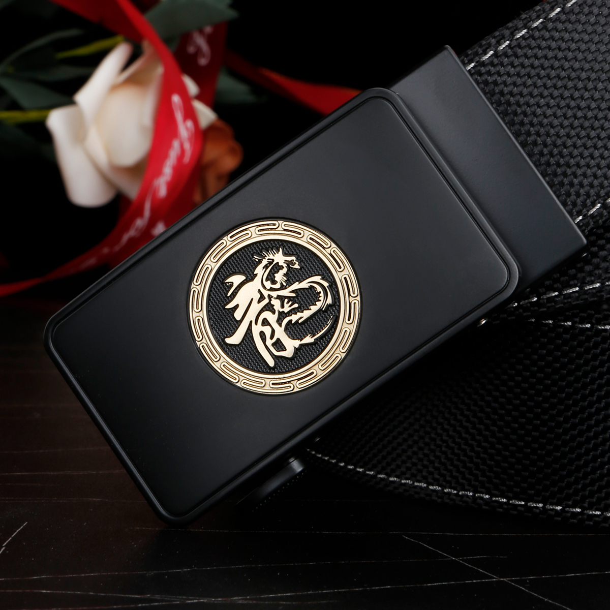 Men's Belt Dragon Automatic buckle nylon belt canvas  fabric belt 3.4cm