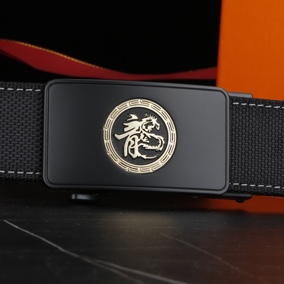Men's Belt Dragon Automatic buckle nylon belt canvas  fabric belt 3.4cm