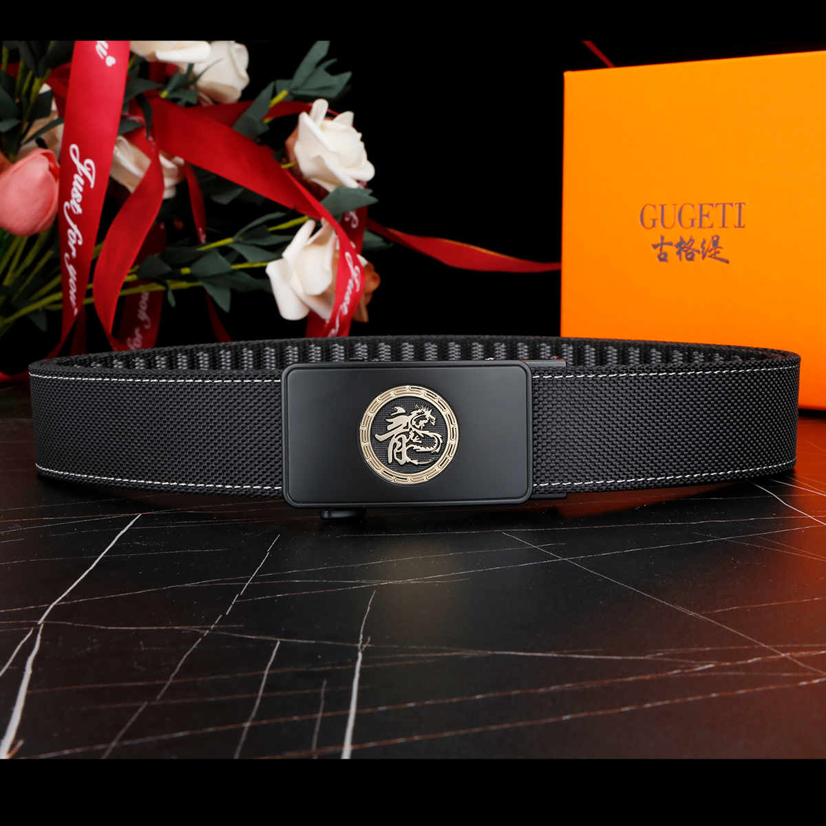 Men's Belt Dragon Automatic buckle nylon belt canvas  fabric belt 3.4cm