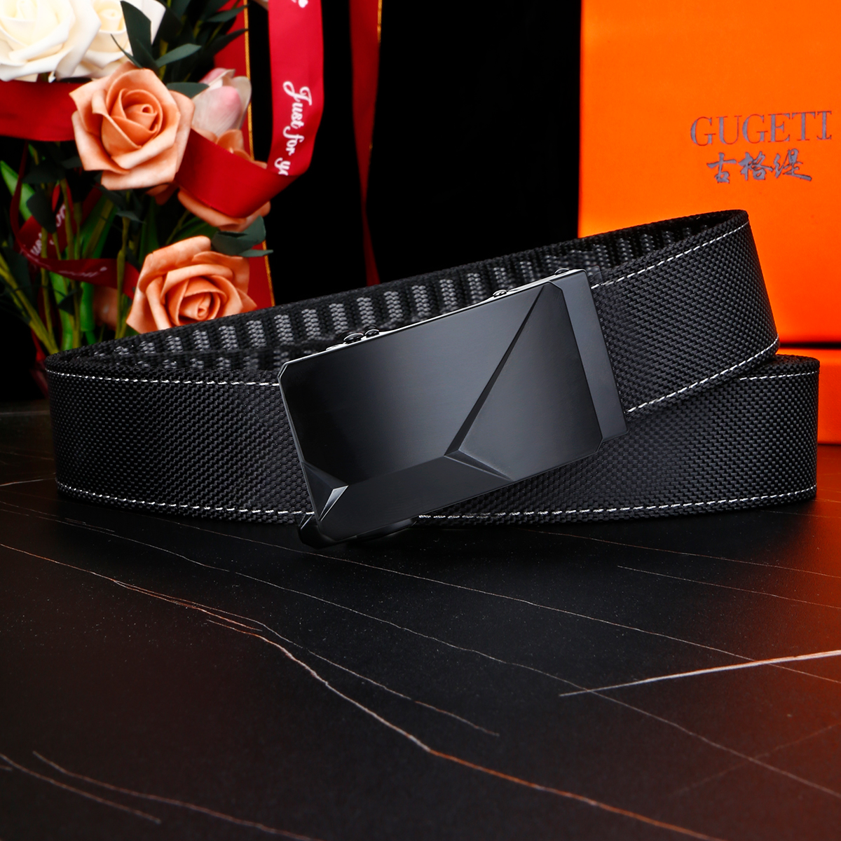 Men's Belt Automatic buckle nylon belt canvas  fabric belt 3.4cm