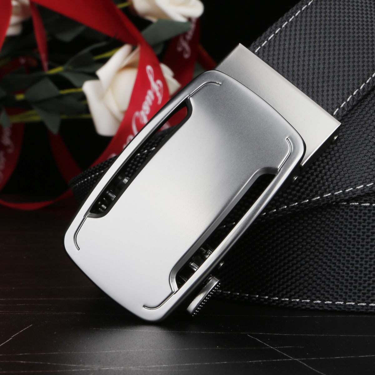 Men's Belt Automatic buckle nylon belt canvas  fabric belt 3.4cm