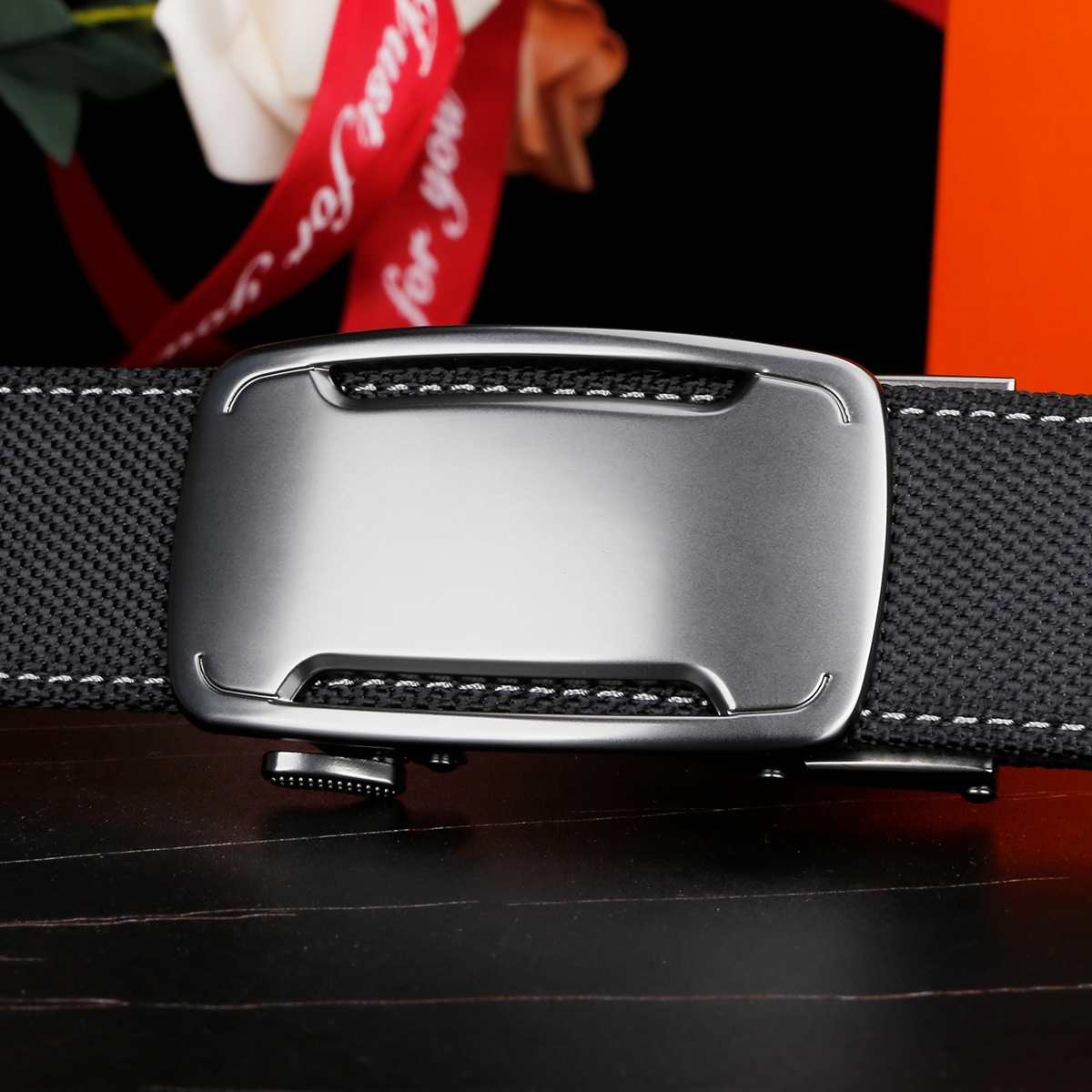 Men's Belt Automatic buckle nylon belt canvas  fabric belt 3.4cm