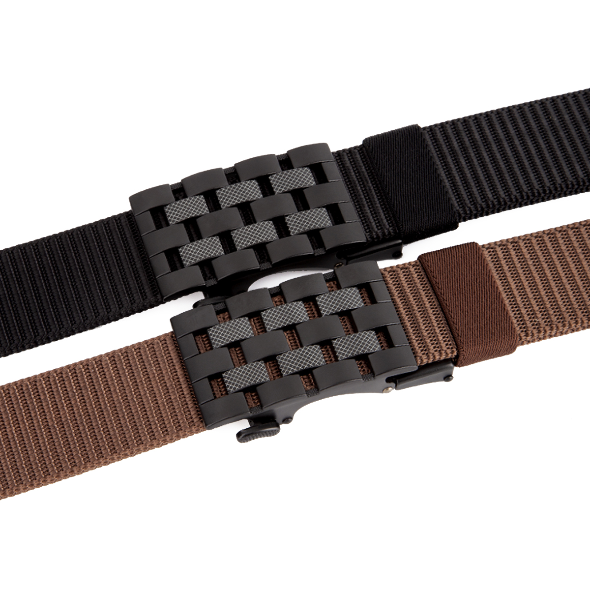 Men's Belt Grid automatic buckle tank belt canvas  fabric belt 3.4cm