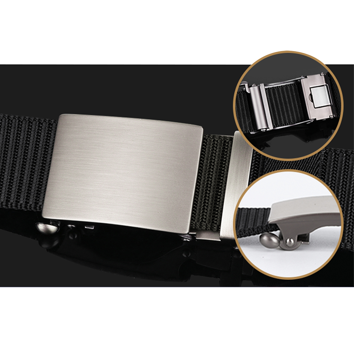 Men's Belt  Automatic buckle wire-drawing tank belt canvas  fabric belt 3.4cm
