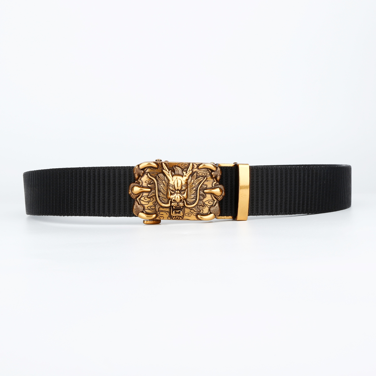 Men's Belt Dragon automatic buckle tank belt canvas  fabric belt 3.4cm