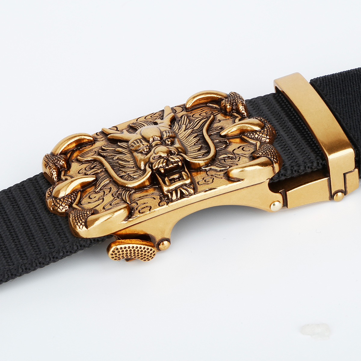 Men's Belt Dragon automatic buckle tank belt canvas  fabric belt 3.4cm