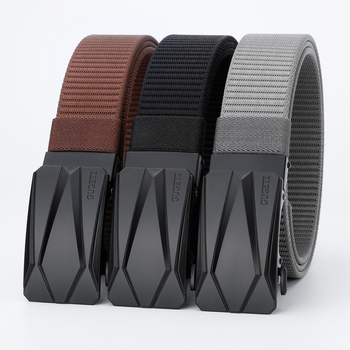 Men's Belt Crack automatic buckle tank belt canvas  fabric belt 3.4cm