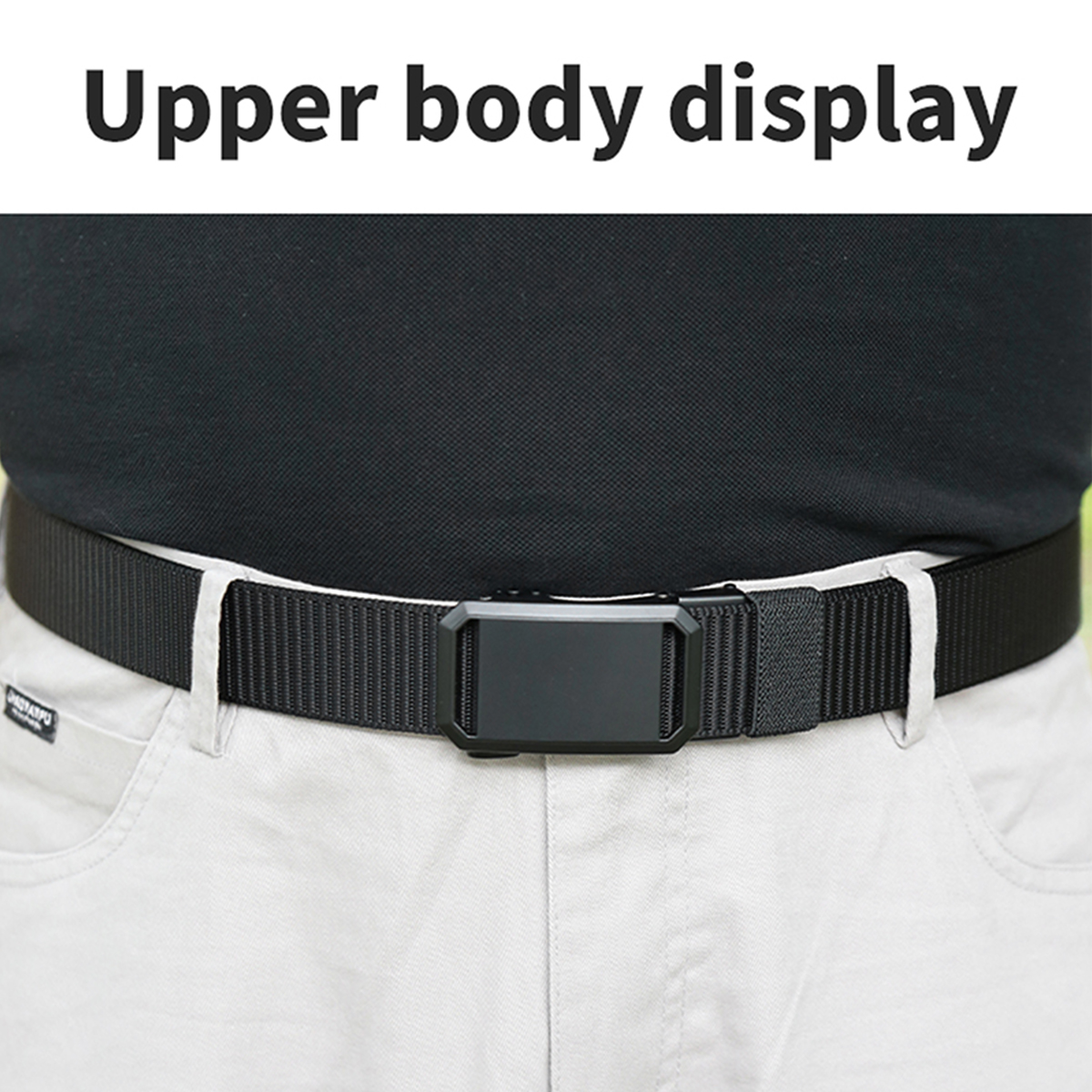 Men's Belt  Automatic buckle tank belt canvas  fabric belt 3.4cm