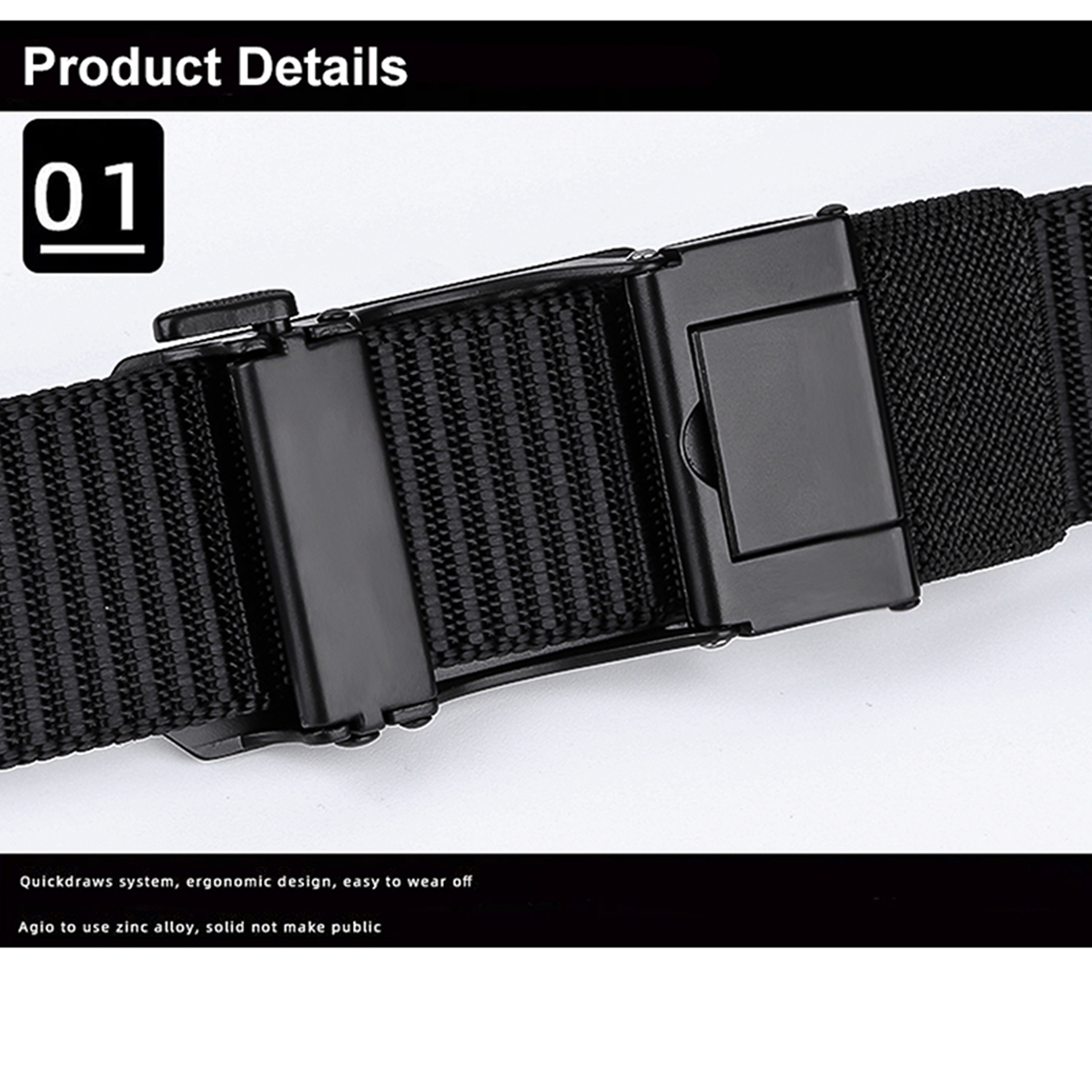 Men's Belt  Automatic buckle tank belt canvas  fabric belt 3.4cm