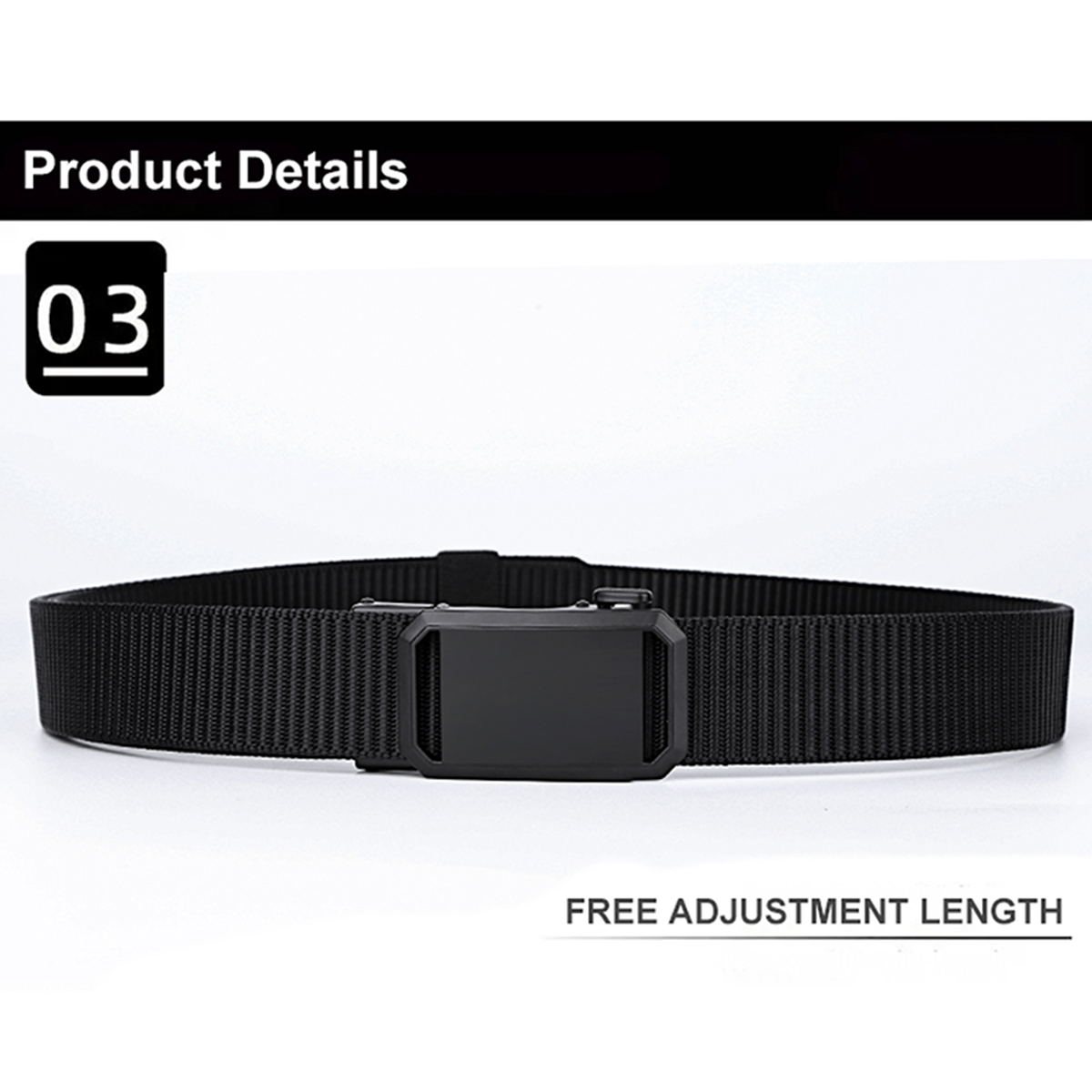 Men's Belt  Automatic buckle tank belt canvas  fabric belt 3.4cm