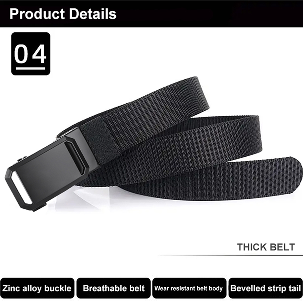 Men's Belt  Automatic buckle tank belt canvas  fabric belt 3.4cm