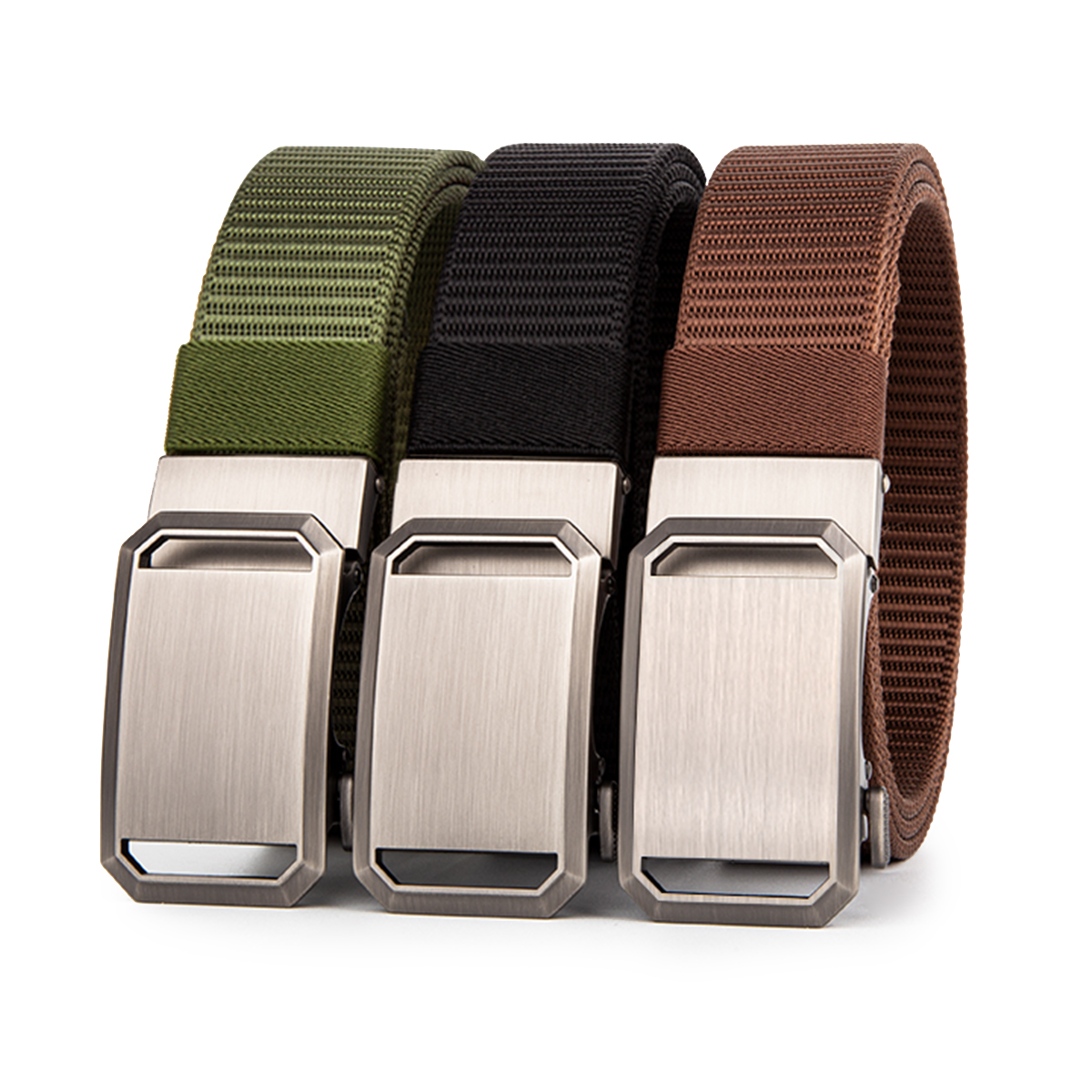 Men's Belt  Automatic buckle tank belt canvas  fabric belt 3.4cm