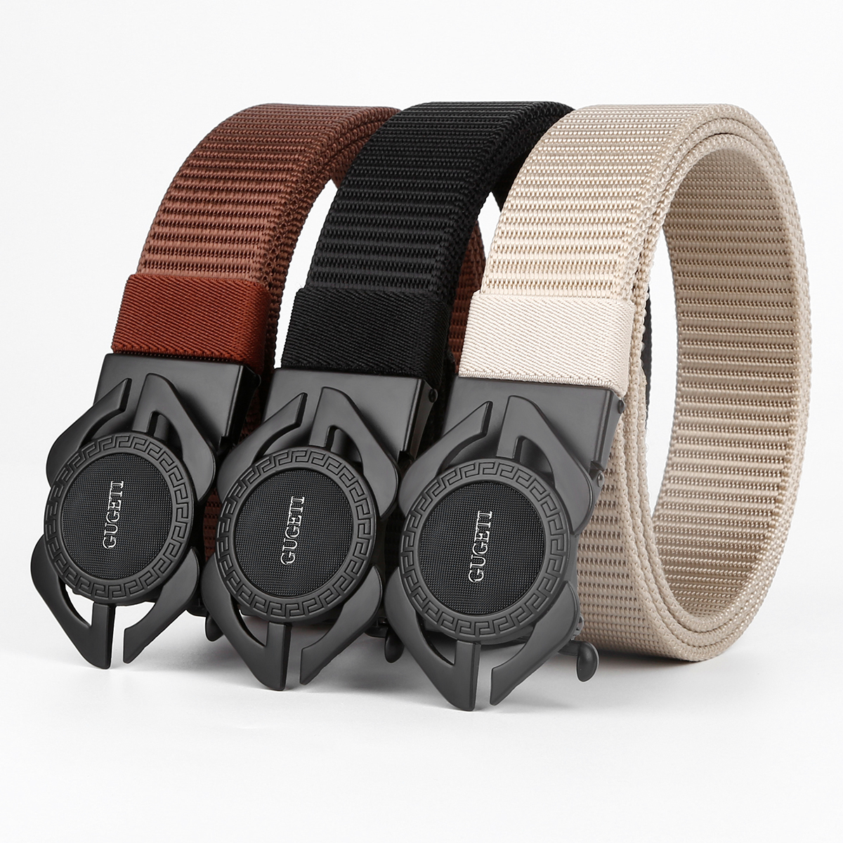 Men's Belt Watch automatic buckle tank belt canvas  fabric belt 3.4cm