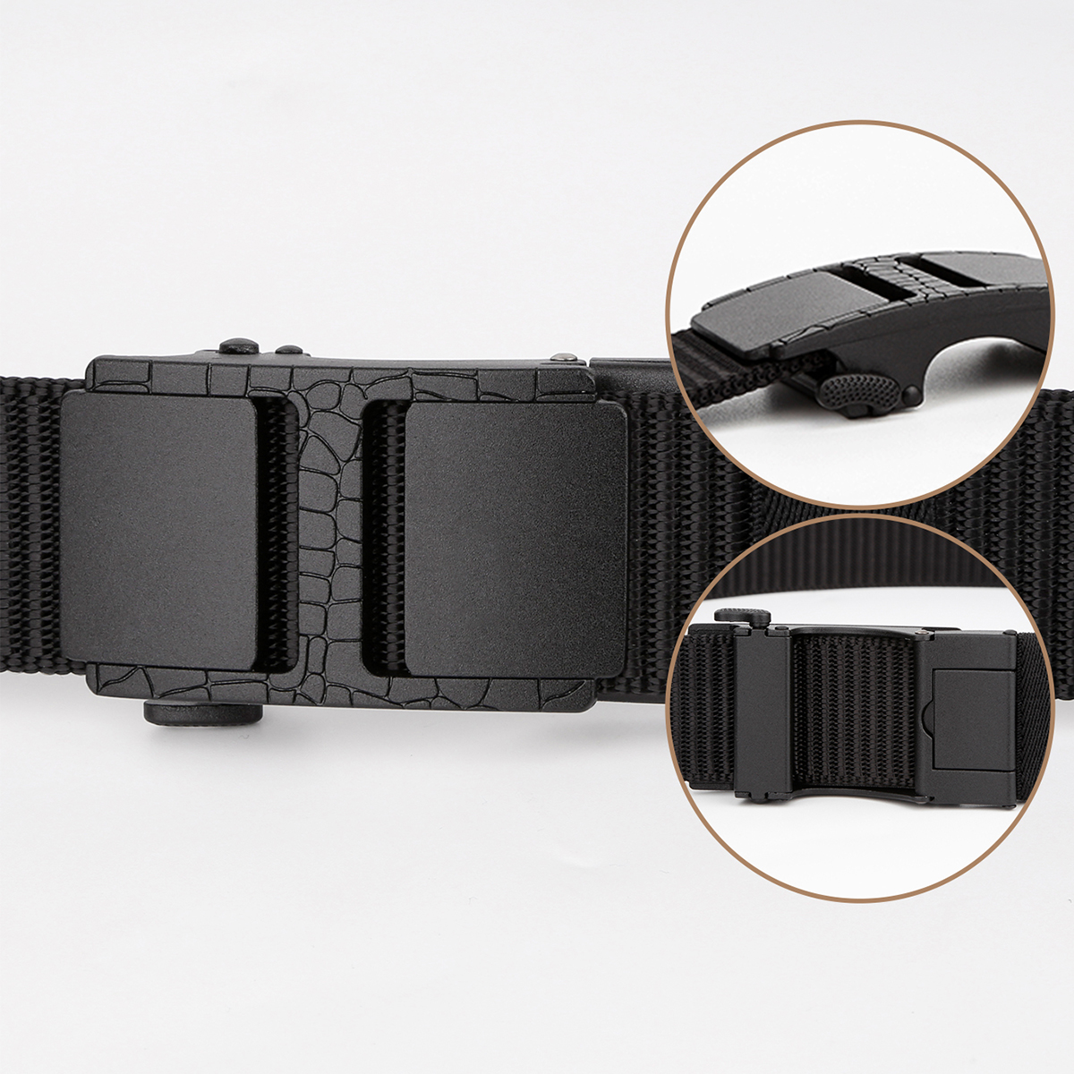 Men's Belt Frosted automatic buckle tank belt canvas  fabric belt 3.4cm